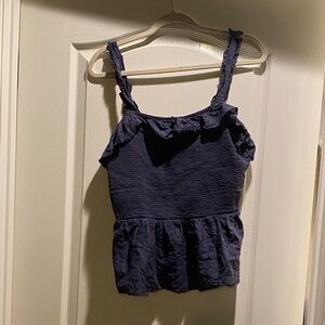 Old Navy Navy Ruffle Tank Top